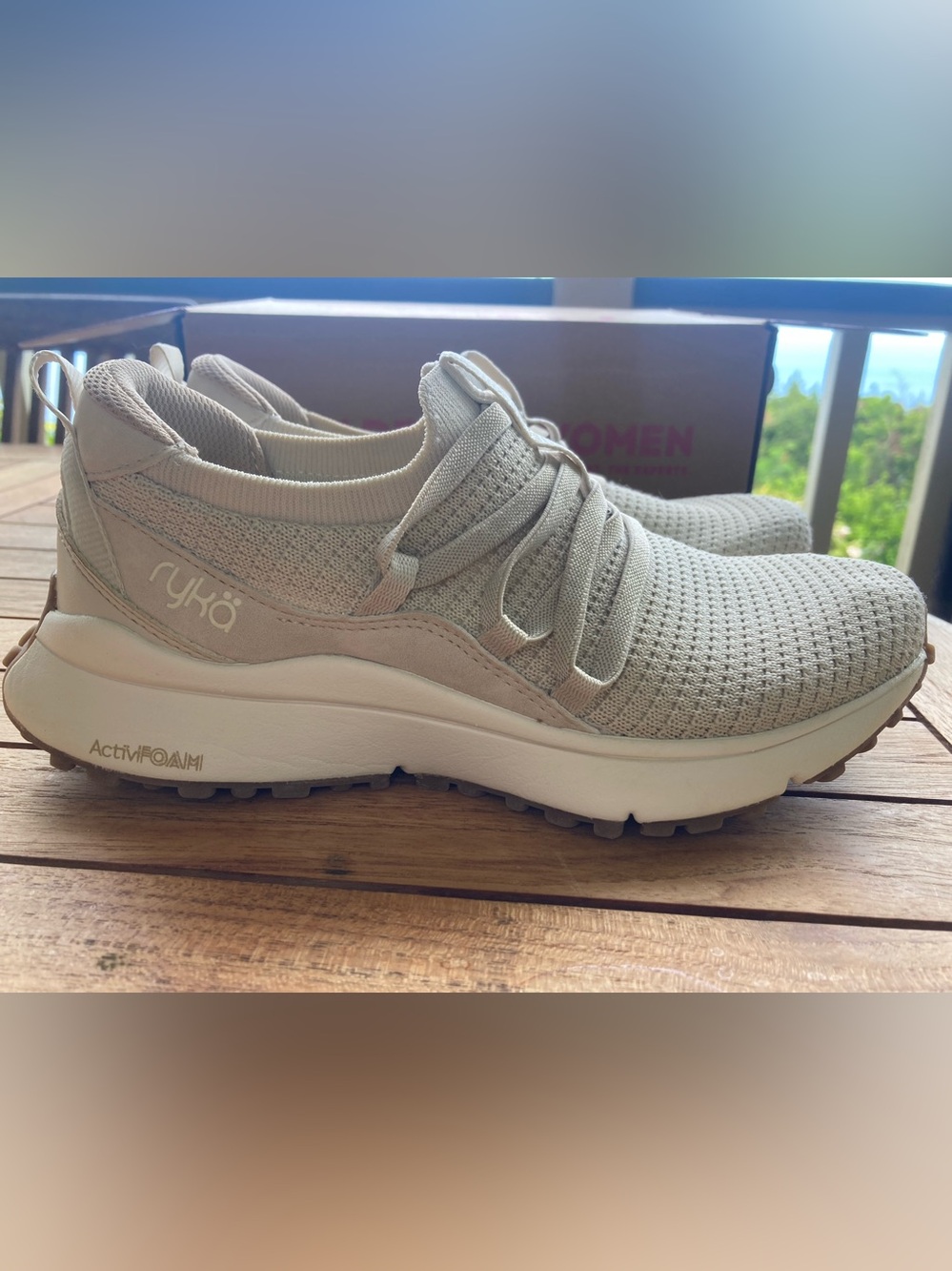 Ryka Women's Slip-On Knit Sneaker in Light Taupe